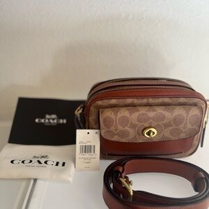 Coach Brown and Tan Crossbody Bag
